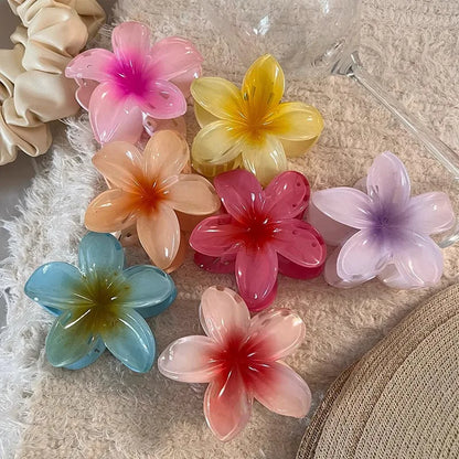 Hawaiian Flower Hair Claw Clips