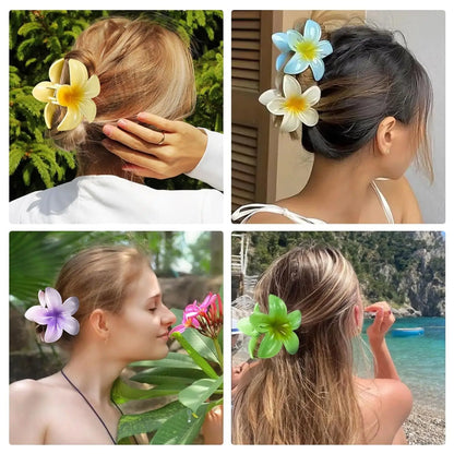 Hawaiian Flower Hair Claw Clips